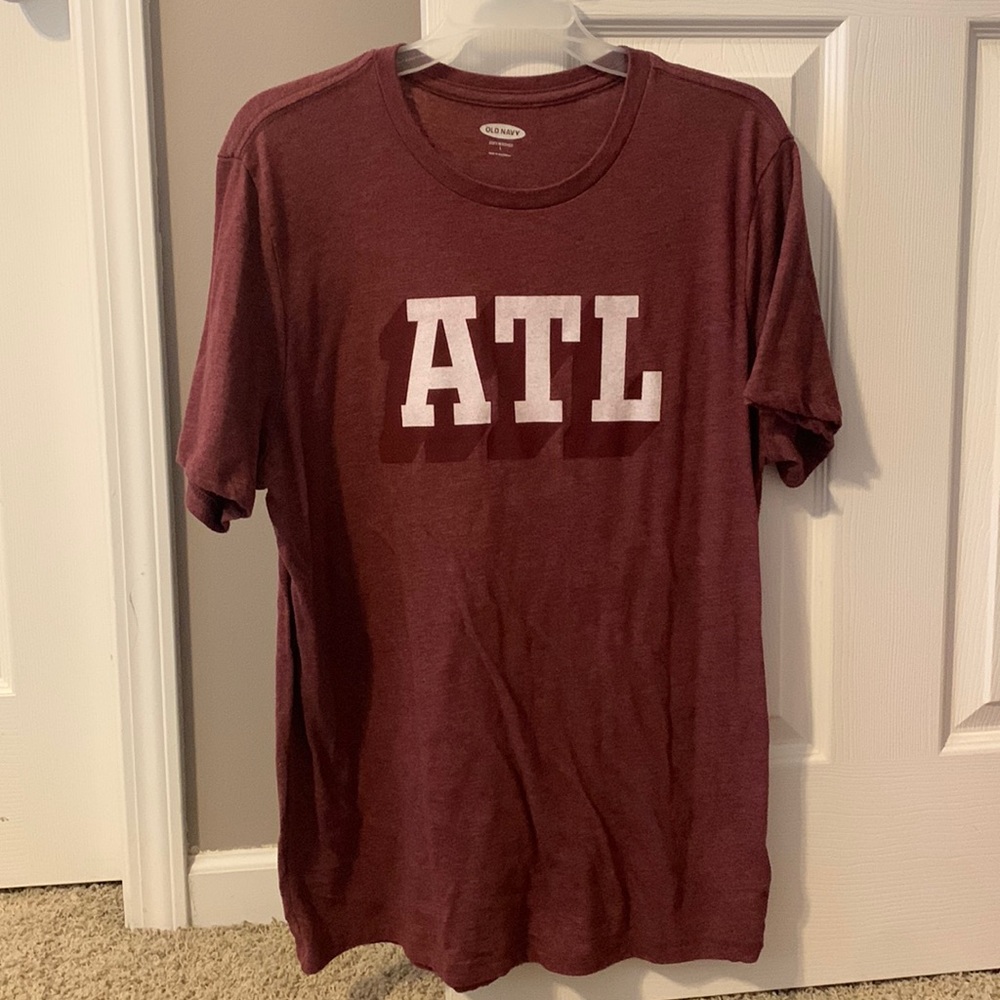 Large, maroon old navy ATL t-shirt